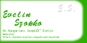 evelin szopko business card